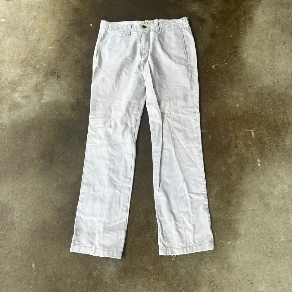 Hollister Chino Pants Mens 30x32 Khaki Good Button Fly Straight Leg Cotton